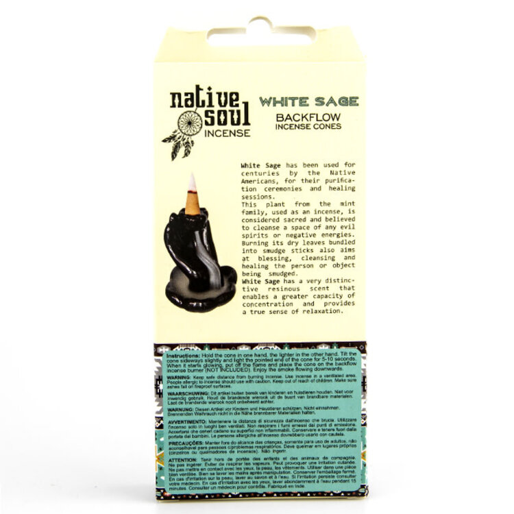 Green Tree Native Soul White Sage Incense 8 Backflow Cones