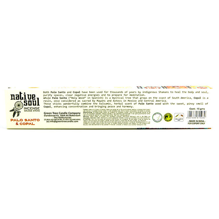 Green Tree Native Soul Palo Santo & Copal Incense 15 Sticks