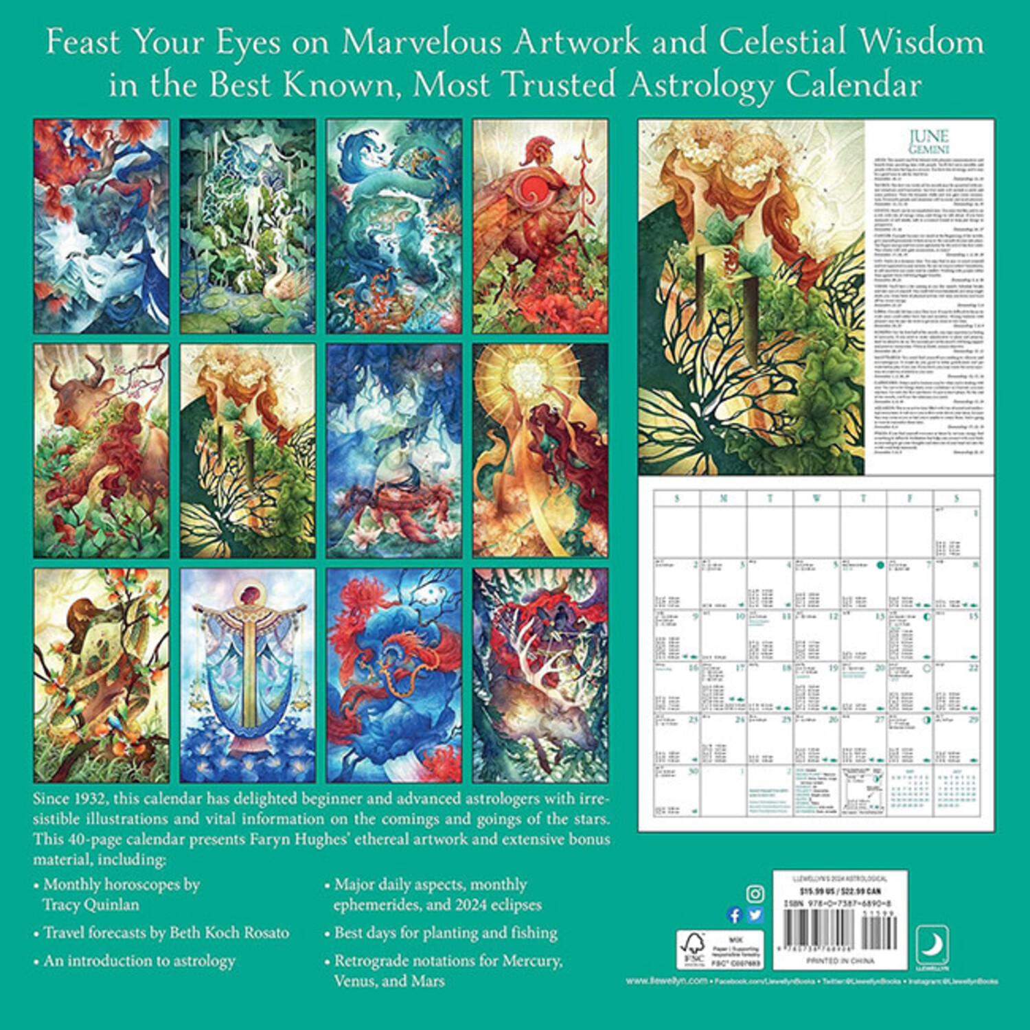 Llewellyn Astrological Calendar 2024 Aurie Carissa