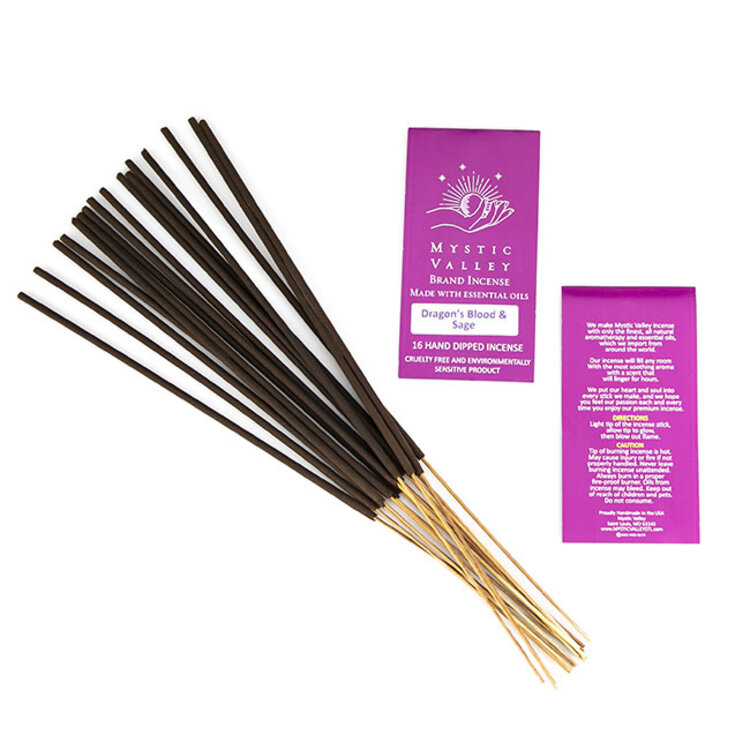 Mystic Valley Dragon's Blood & Sage Incense 16 Sticks