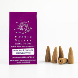 Mystic Valley White Sage & Palo Santo Backflow Incense 16 Cones