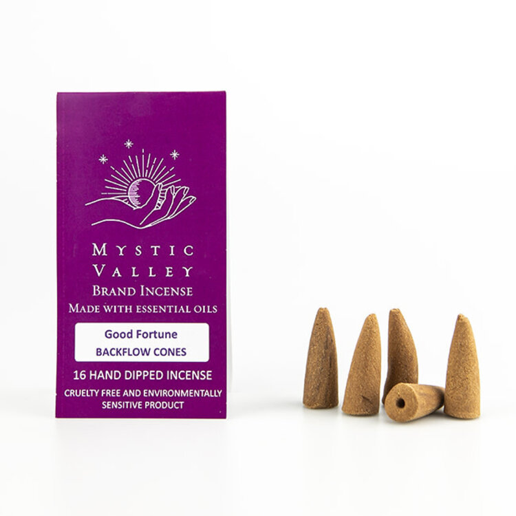 Mystic Valley Good Fortune Backflow Incense 16 Cones