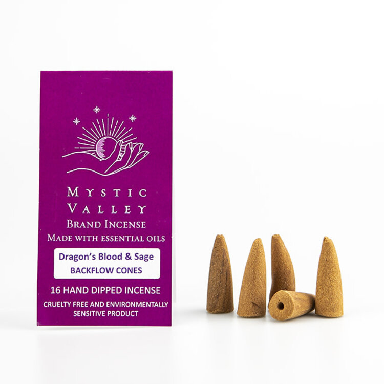Mystic Valley Dragon's Blood & Sage Backflow Incense 16 Cones