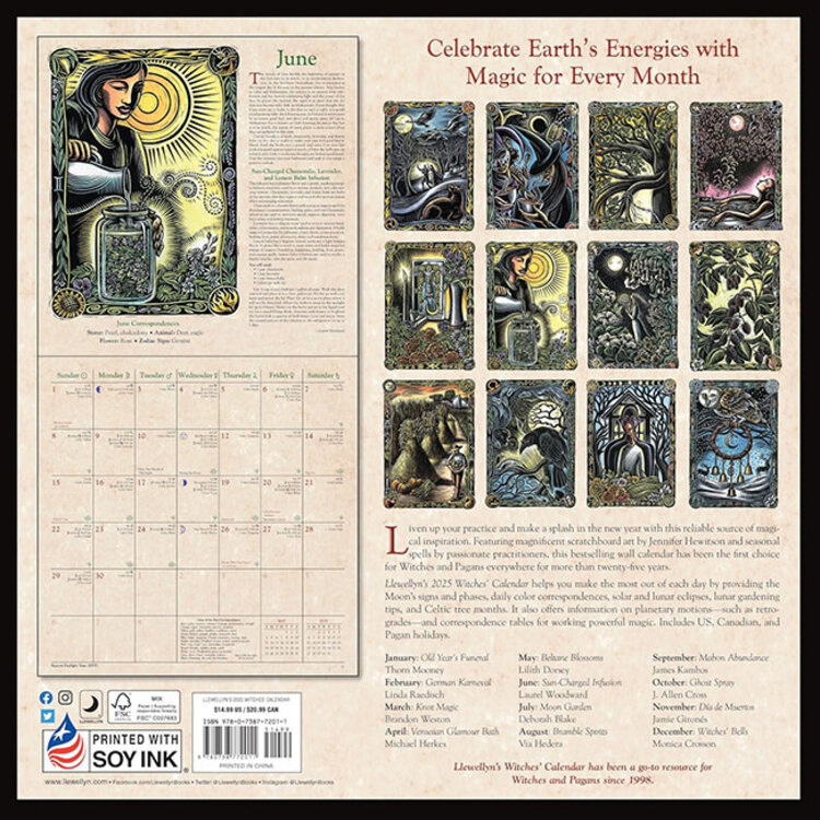 2025 Llewellyn's Witches' Wall Calendar