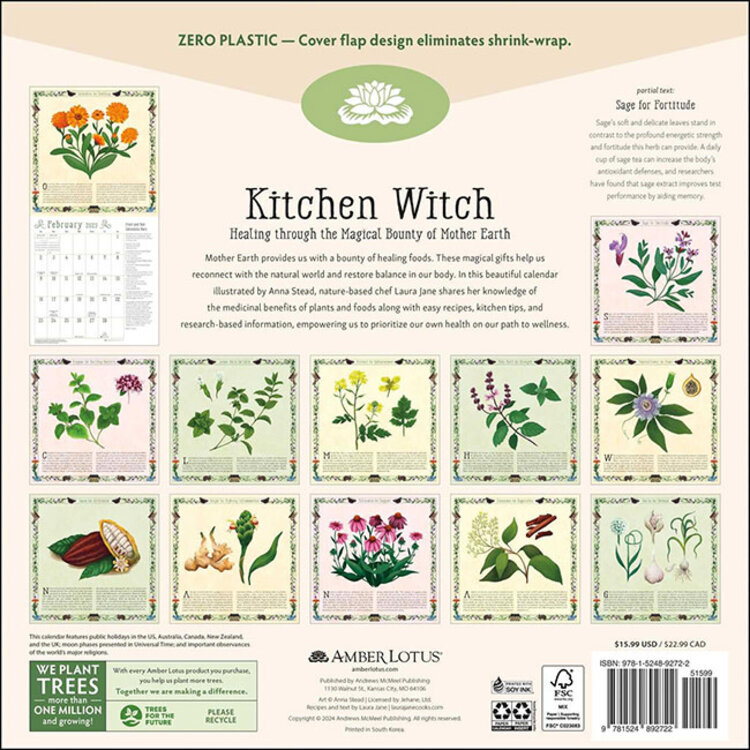 2025 Kitchen Witch Wall Calendar
