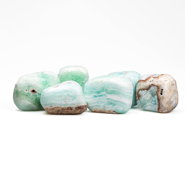 Blue Caribbean Calcite Large Tumbled