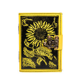 Leather Journal with Sunflower 5 x 7 in.