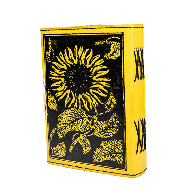 Leather Journal with Sunflower 5 x 7 in.
