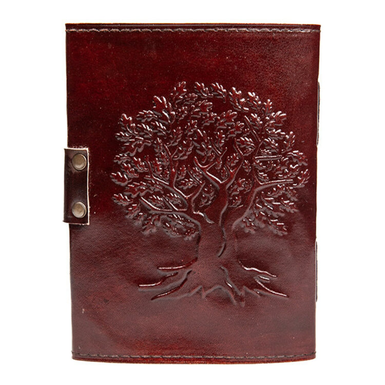 Leather Journal Sun and Moon with Stone