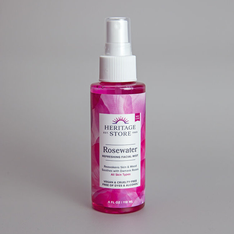 Heritage Store Rose Water with Atomizer 4 oz