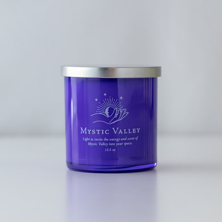 Mystic Valley Scent Purple Glass Candle 13.5 oz