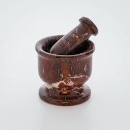 Zebra Marble Stone Mortar and Pestle 2 in.