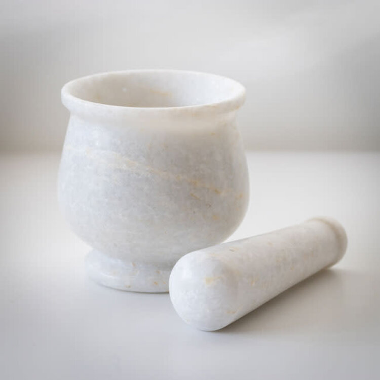 Mortar & Pestle Tall White 4 in.