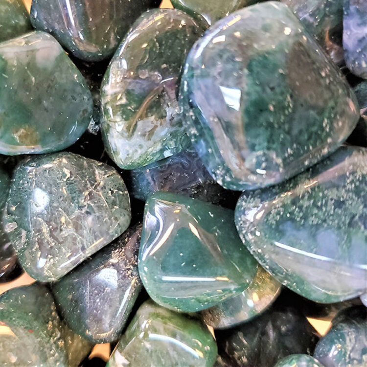 Moss Agate Extra Large Tumbled