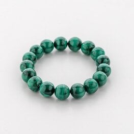 Malachite Large Round Bead 10 mm Bracelet