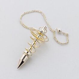 Large Silver Plated Spiral Pendulum