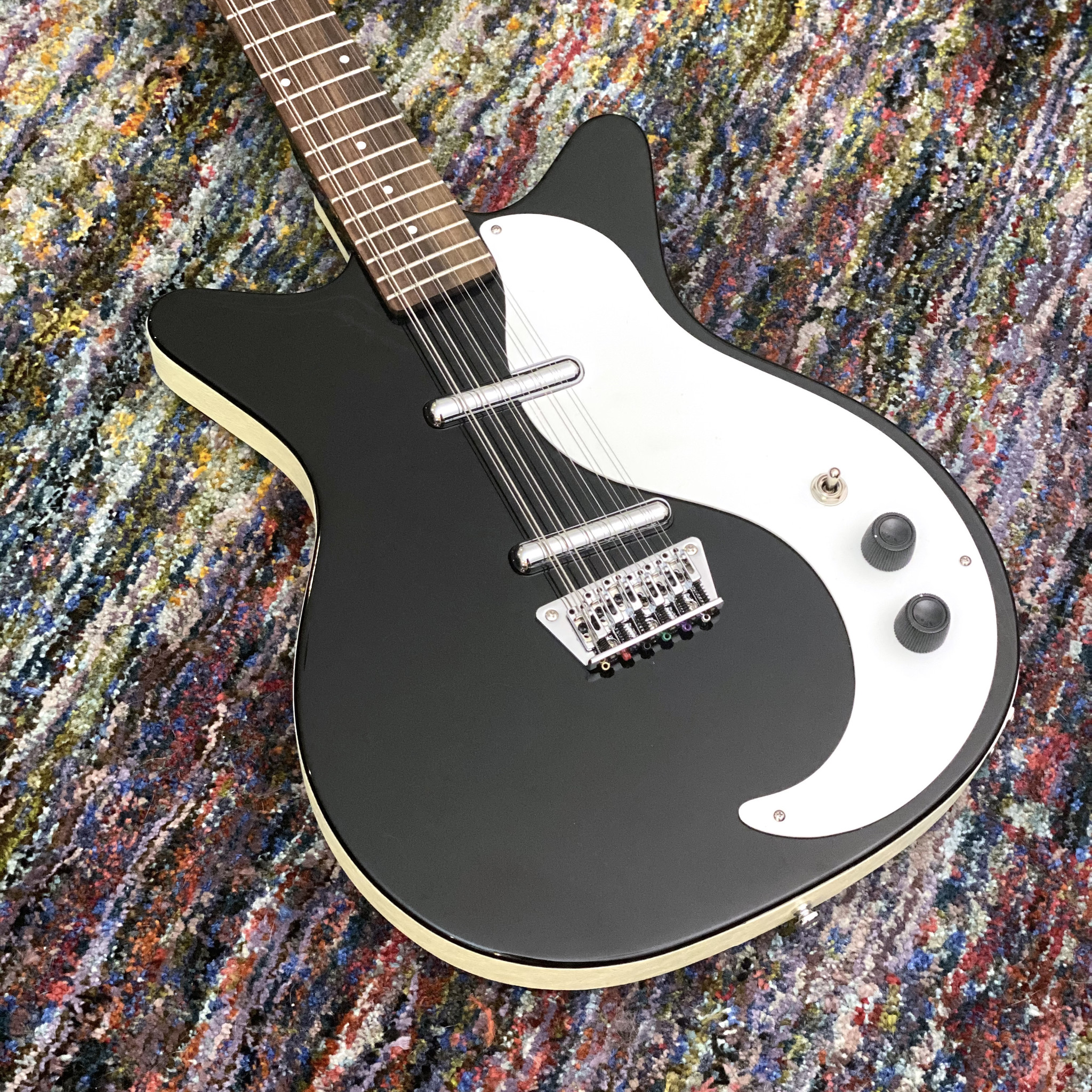 Danelectro '59 Double-Cut 12-String Guitar, Black--The Classic JP-Style Dano with 12!