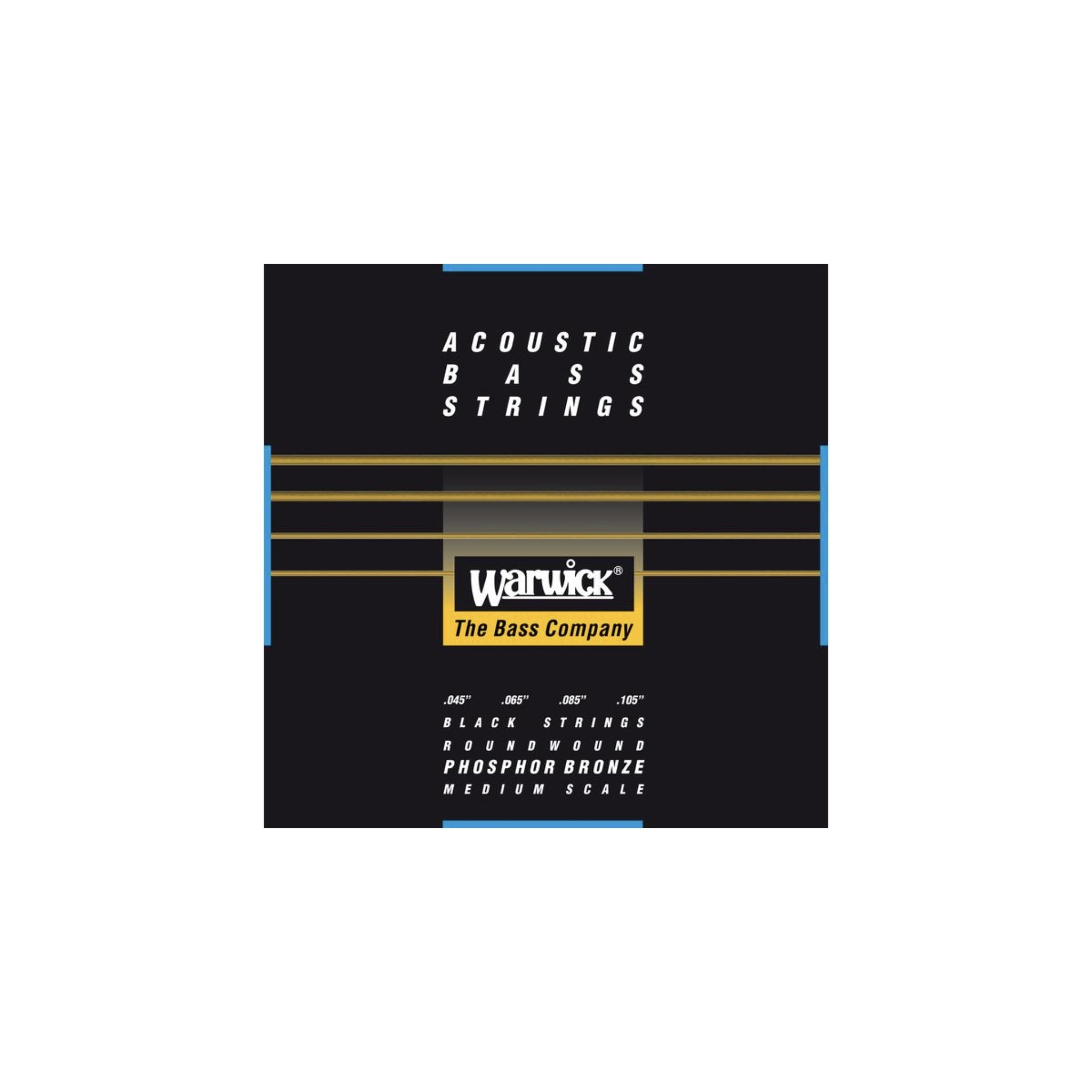 Warwick  Black Label - Acoustic Bass Strings, 4-String Set (45-105), Phosphor Bronze, Medium Scale