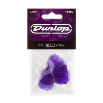 Dunlop Stubby Jazz Guitar Picks 2.0MM - 6 Pack (474P2.0 / Purple)