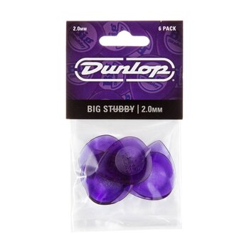 Dunlop Big Stubby Guitar Picks 2.0MM - 6 Pack (475P2.0 / Purple)