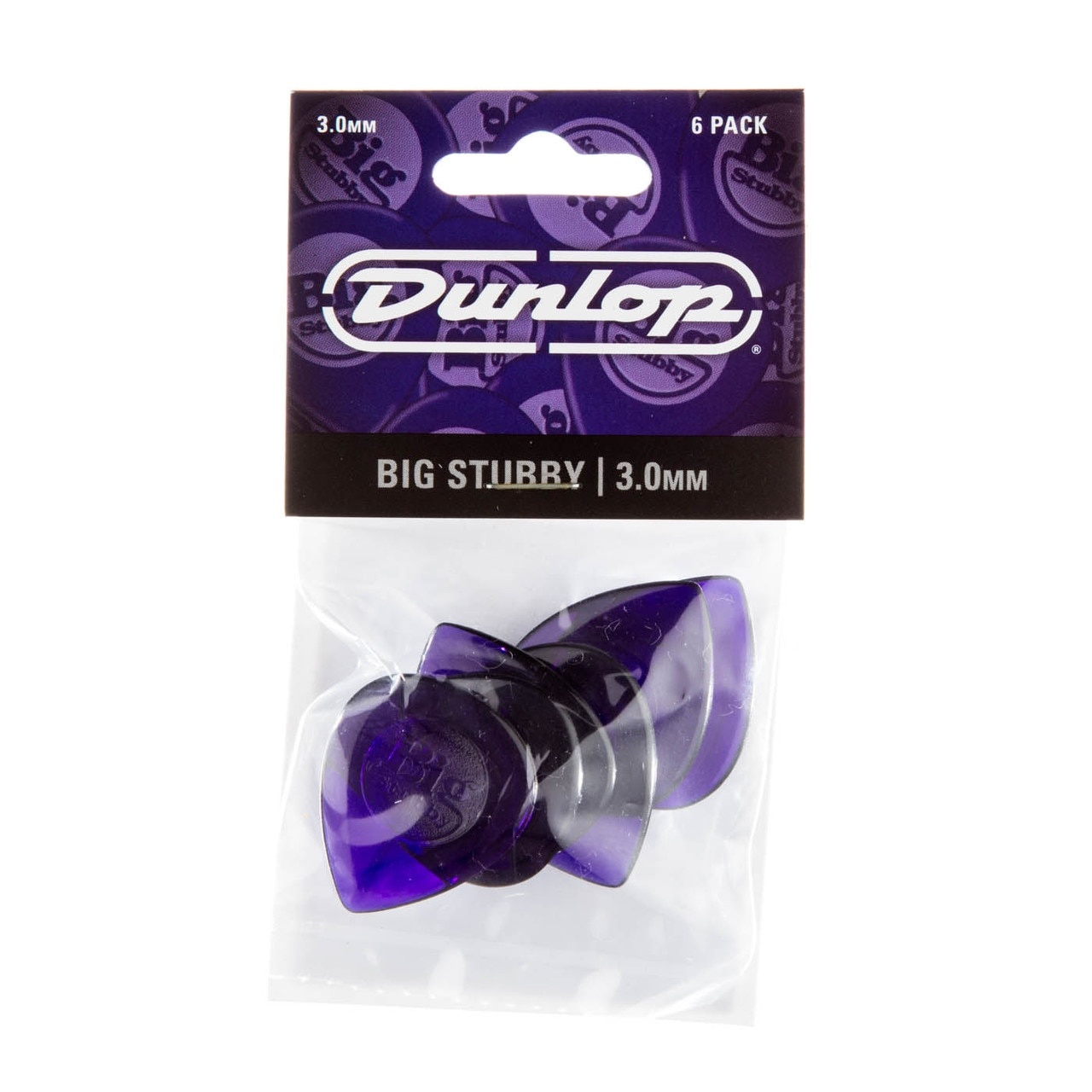 Dunlop Big Stubby Guitar Picks 3.0MM - 6 Pack (475P3.0 / Purple)
