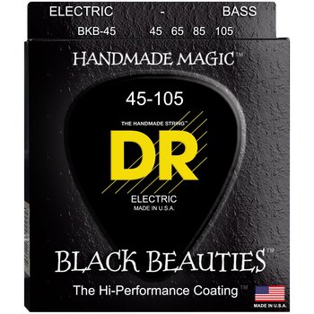 DR Strings BKB-45 Black Beauties (45-105) Electric Bass Strings / 4-String Medium