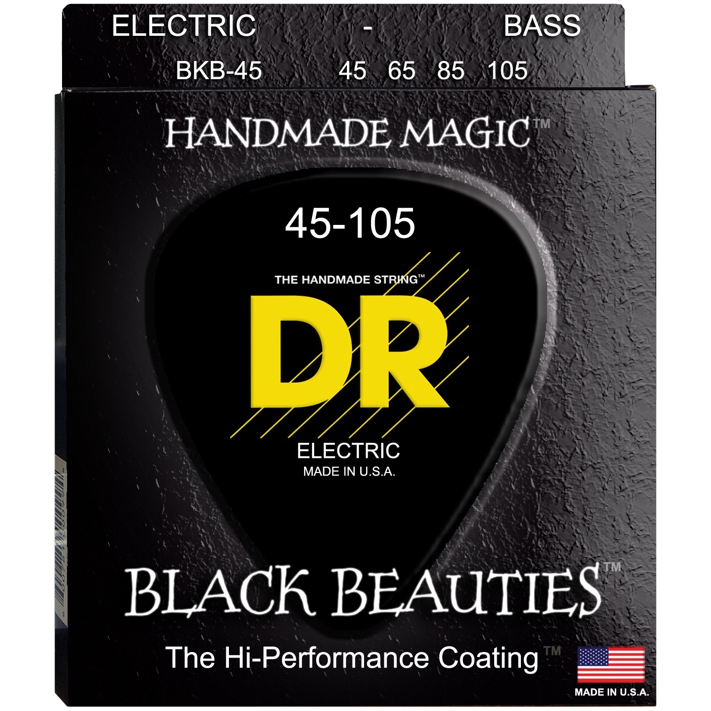 DR Strings BKB-45 Black Beauties (45-105) Electric Bass Strings / 4-String Medium