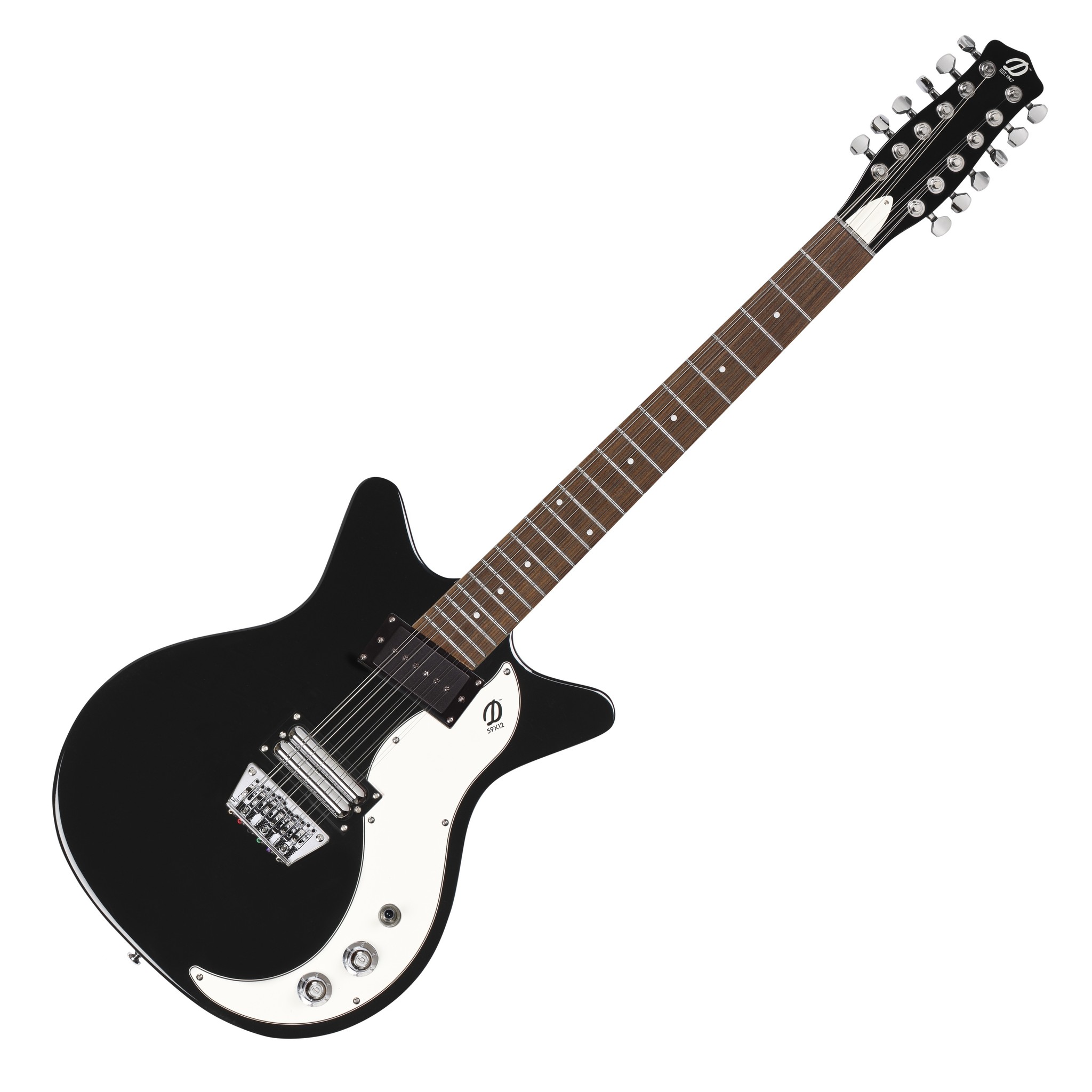 Danelectro '59X12, 12-String, Black with White Pickguard