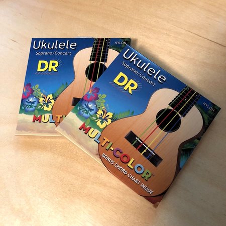 DR Multi-Color Soprano/Concert Ukulele Strings (Two Sets)