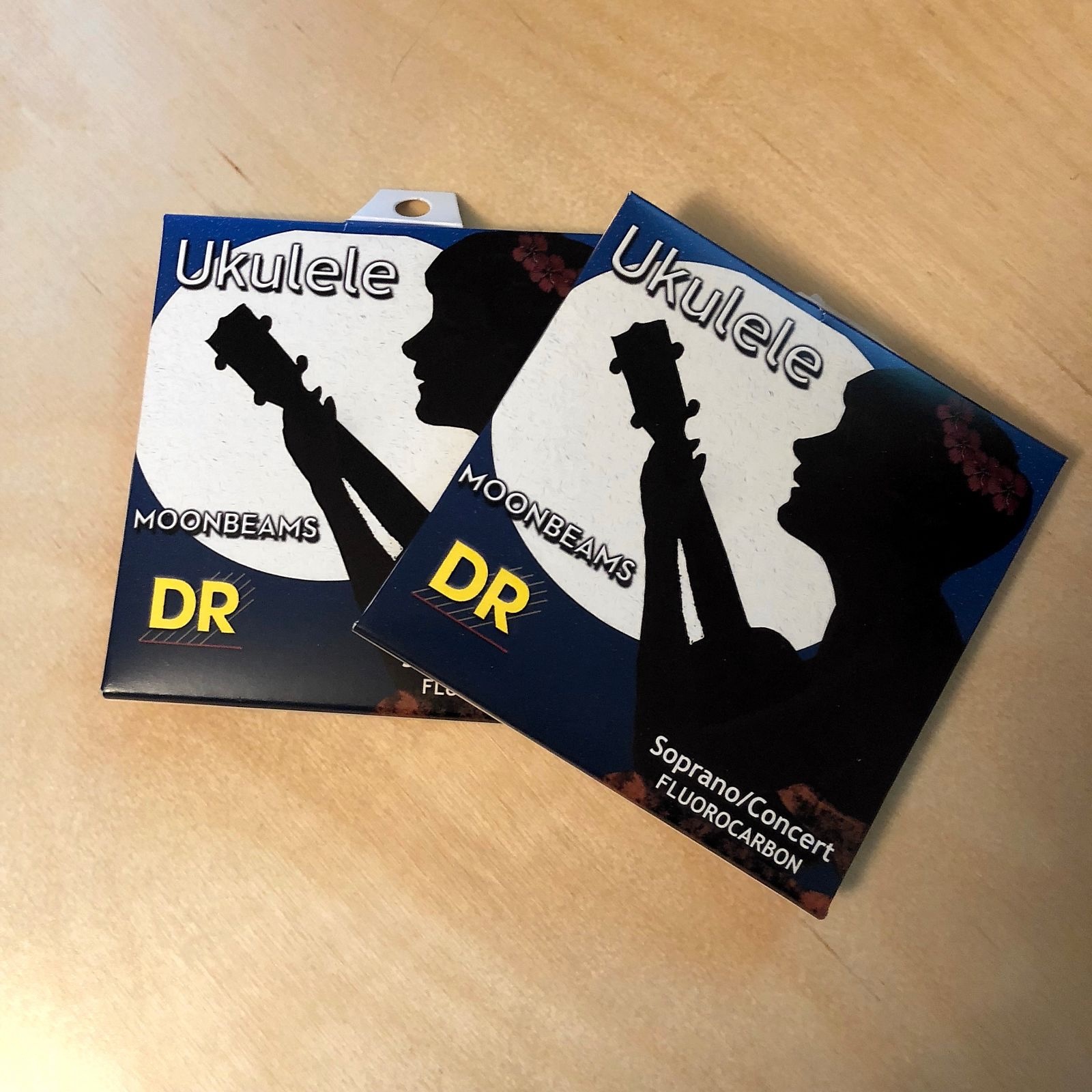 2x (two sets) DR Moonbeams Soprano/Concert Ukulele Strings, Clear Fluorocarbon