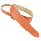 Henry Heller 2.5" Capri Garment Leather Guitar Strap, Orange with Buttery Capri Suede Backing