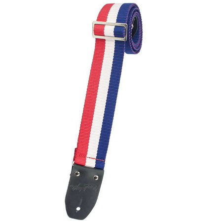 Henry Heller 2" Red/White/Blue Striped Cotton Strap w/ Deluxe Metal Hardware, Vintage Riveted Ends