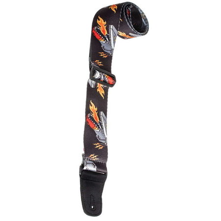 Henry Heller 2" Wide Guitar Strap - Artist Series Sublimation Printed - Fire Mech! Manga/Anime Style