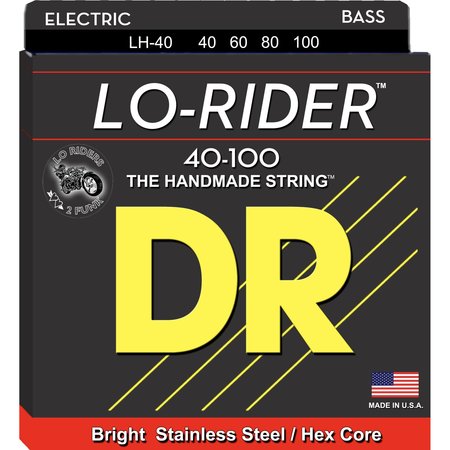 DR Strings LO-RIDERª - Stainless Steel Bass Strings: Light 40-100, LH-40