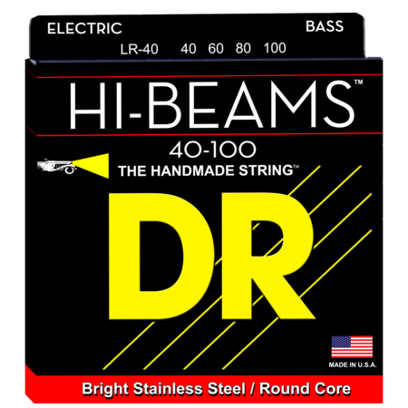 DR Strings LR-40 Lite 4-String HI-BEAMS Stainless Steel (Round Core) Bass Strings