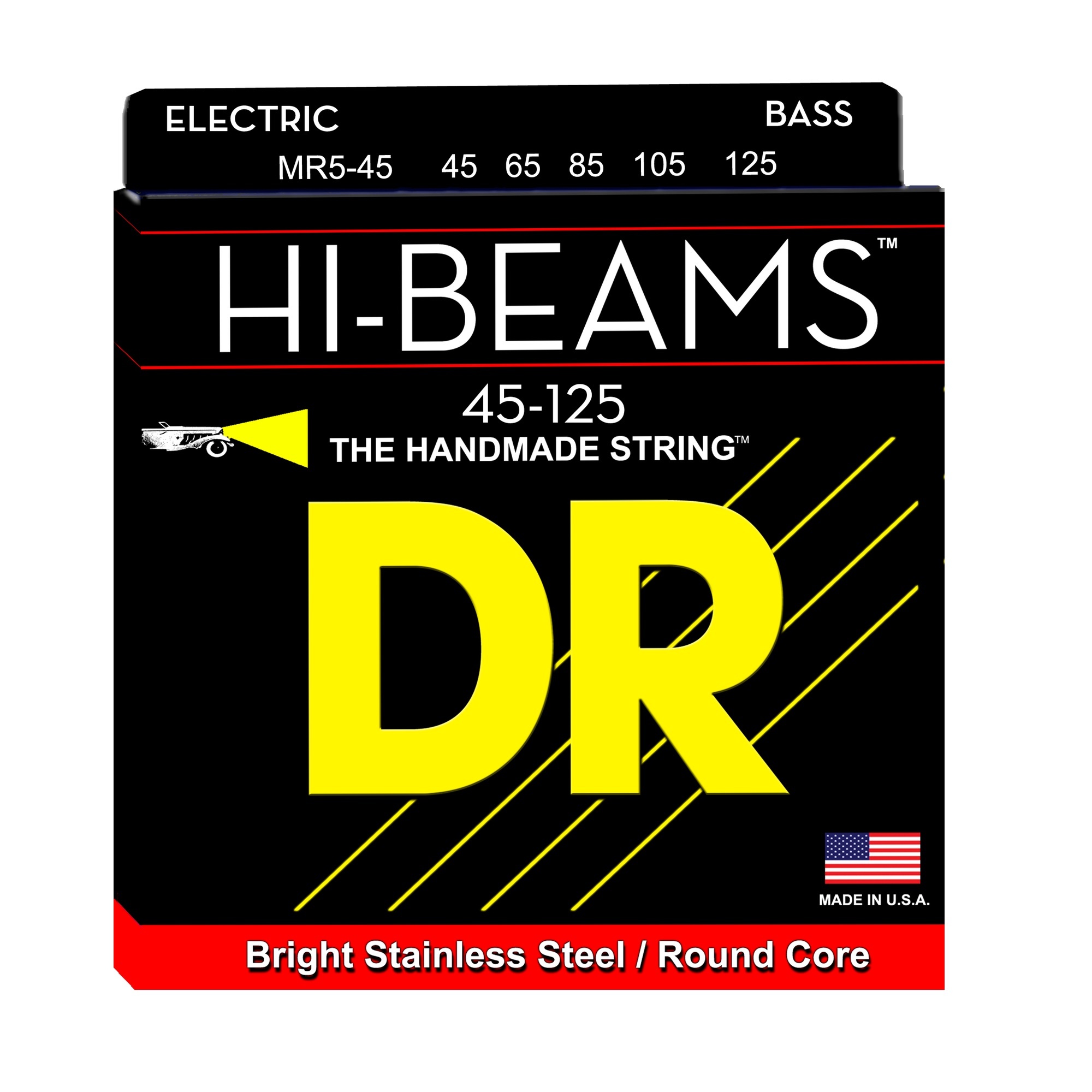 DR Strings MR5-45 5-String Hi-Beams Stainless Steel / Round Core Bass Strings (45-125)