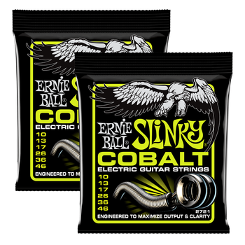 2x (Two Sets) Ernie Ball 2721 Cobalt Regular Slinky Electric Guitar Strings (.010 - .046)