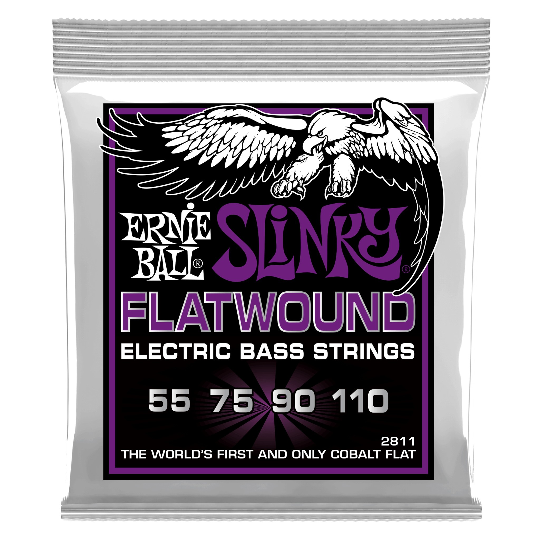 Ernie Ball 2811 Slinky Flatwound Power Electric Bass Strings (55-110)