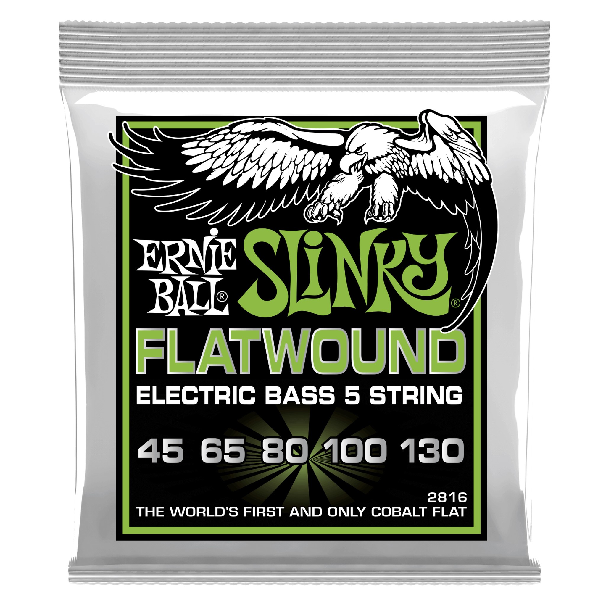 Ernie Ball Regular Slinky 5-String Flatwound Electric Bass Strings - 45-130 Gauge (P02816)