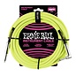 Ernie Ball 10' Braided Straight / Angle Instrument Cable, Neon Yellow
