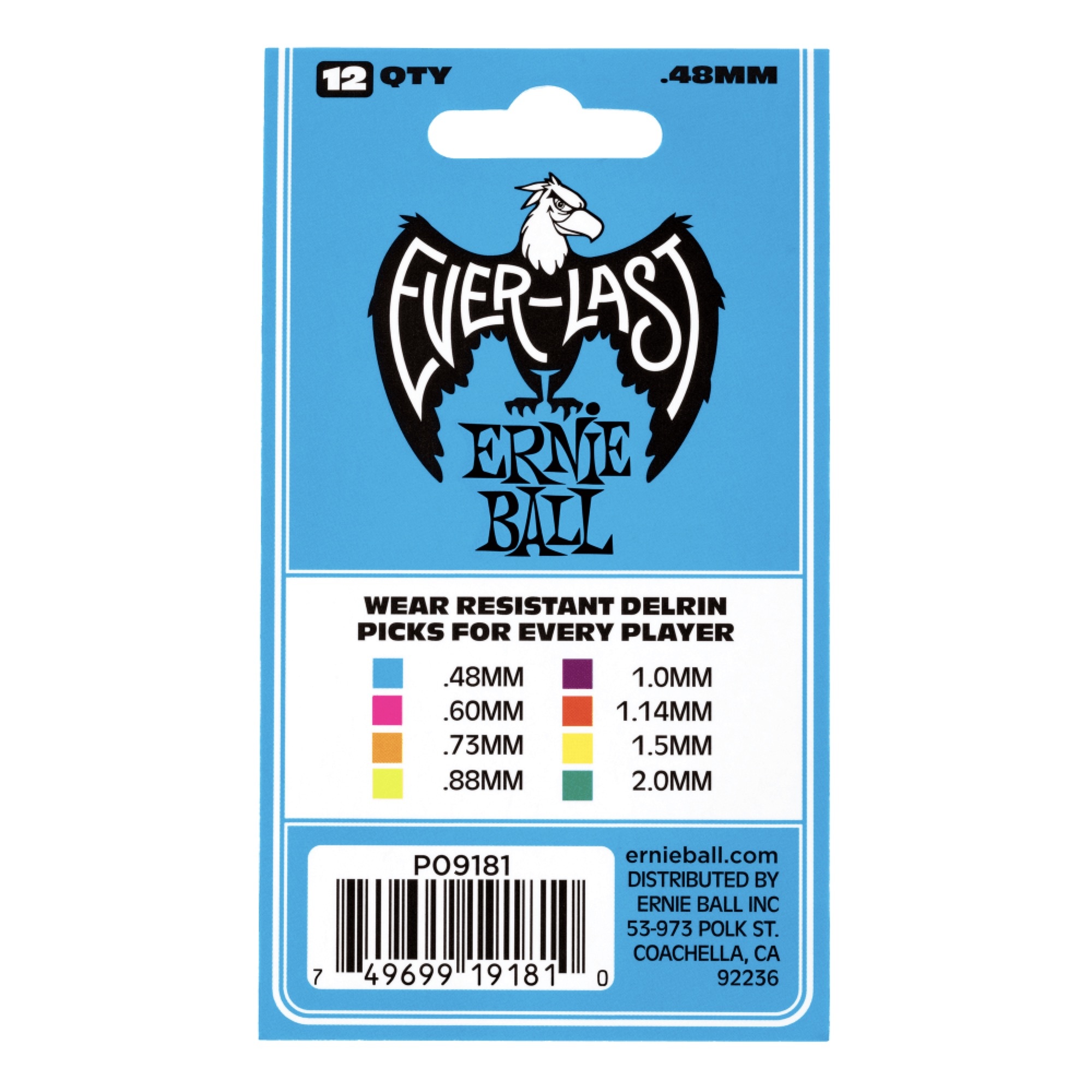 Ernie Ball .48mm Blue Everlast Picks (P09181)