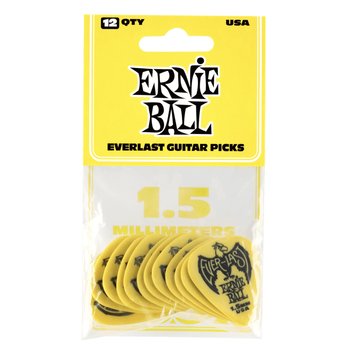 Ernie Ball 1.5mm Yellow Everlast Picks 12-pack (P09195)