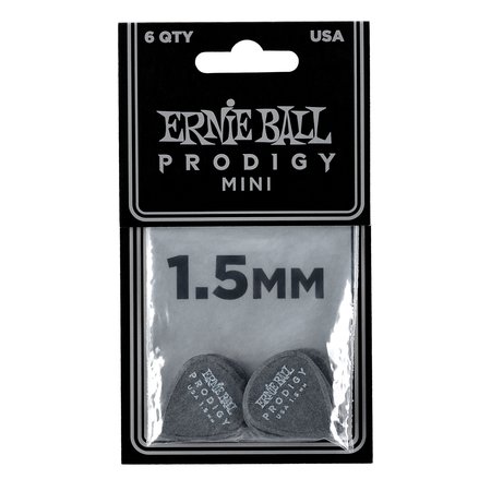 Ernie Ball 1.5mm Black Mini Prodigy Picks 6-pack