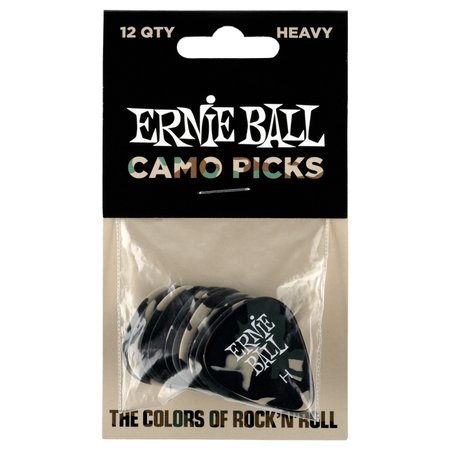 Ernie Ball Camouflage Cellulose Picks Heavy 12-pack