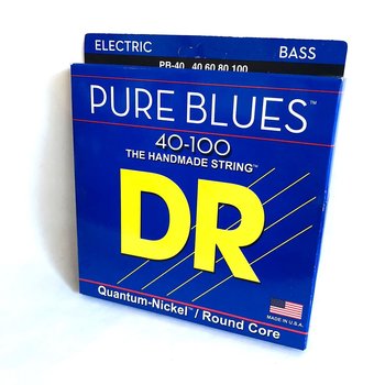 DR Strings PB-40 Pure Blues Bass Strings (40 60 80 100), Quantum-Nickelª / Round Core