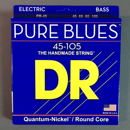 DR Strings Pure Blues 45-105 Bass Guitar Strings (PB-45), Quantum-Nickel / Round Core