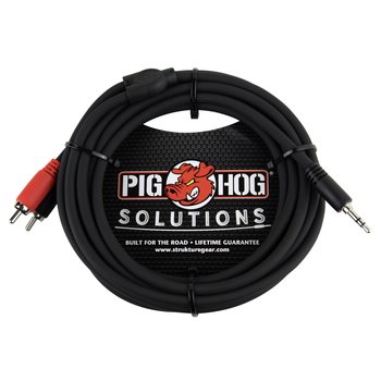 Pig Hog Solutions - 10-Foot Stereo Breakout Cable, 3.5mm mini plug to Dual RCA (PB-S3R10)