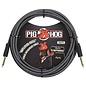 Pig Hog "Amplifier Grill" (Black/Silver) Vintage Woven 10-foot Instrument Cable, 1/4" Straight Plugs