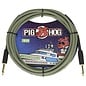 Pig Hog 10-Foot Vintage Woven Instrument Cable, 1/4" Straight-Straight, Jamaican Green