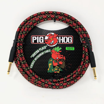 Pig Hog "Tartan Plaid" Vintage Woven Instrument Cable - 10 FT Straight 1/4" Plugs (PCH10PL)